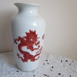 vintage vase ,KPM Bavaria, roter Drache,Handarbeit