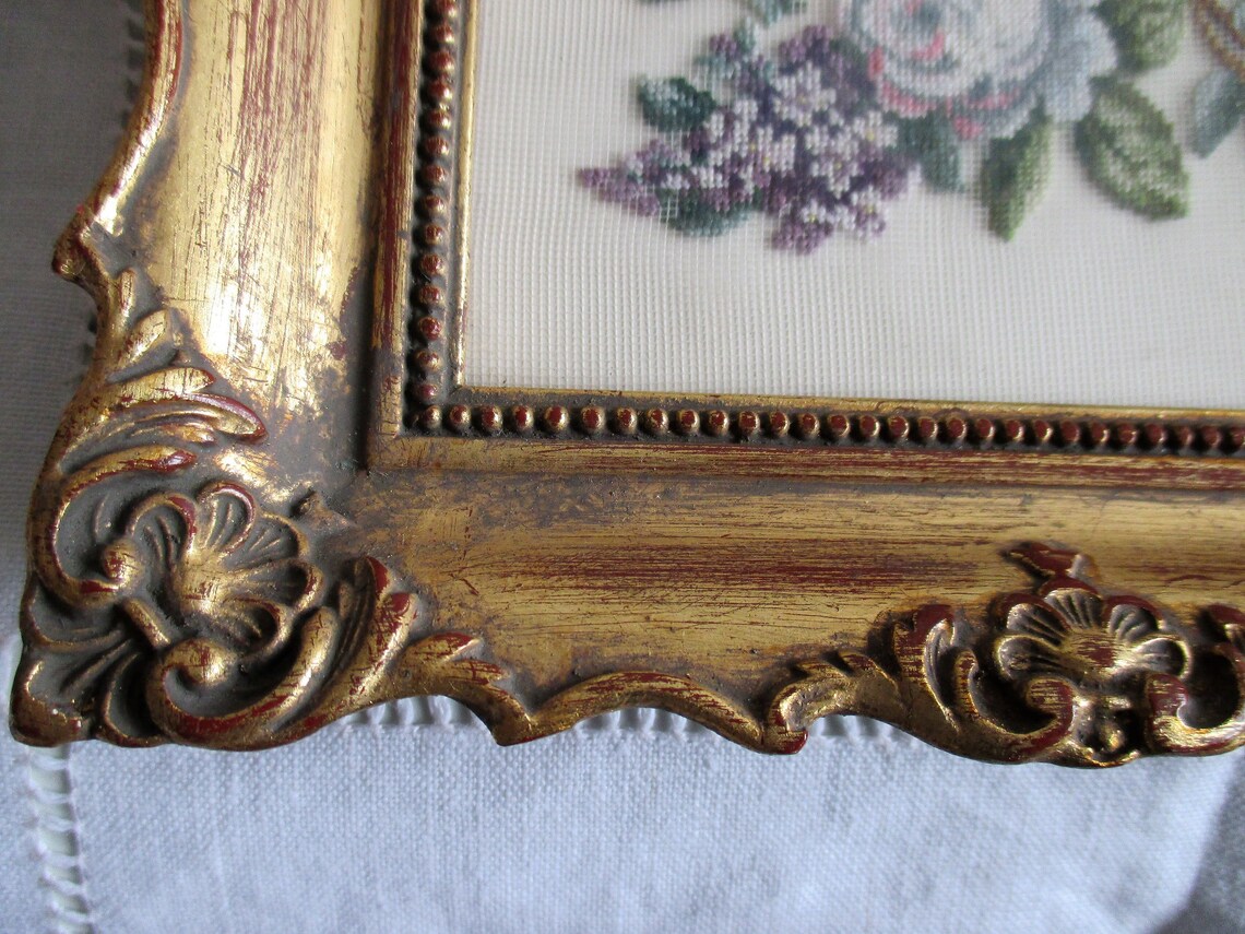 Vintage Framed embroidered Pictures Vintage Framed Etsy
