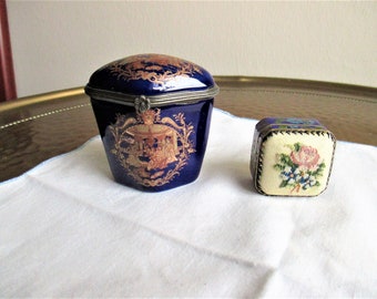 2 vintage cloisonné emaille pillendoosjes, dekseldoosjes, pillendoosjes,
