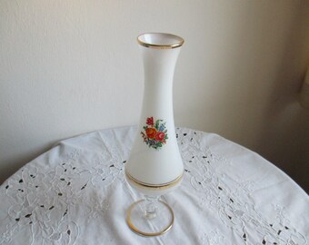 vintage white  vase,milk glass  ,glass base