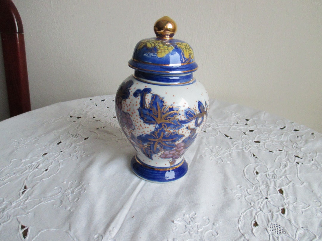 Vintage Tea Caddyporcelain Tea Caddy Hand Painted Etsy