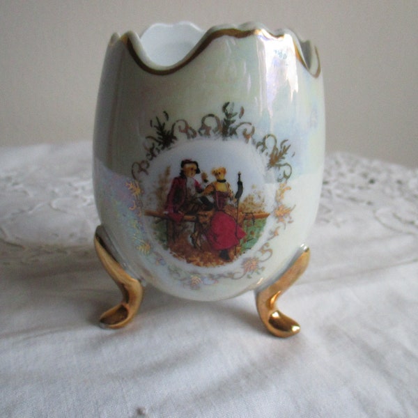 vintage Vase,  Porzellan Vase,einförmig,Jugendstil Medaillon
