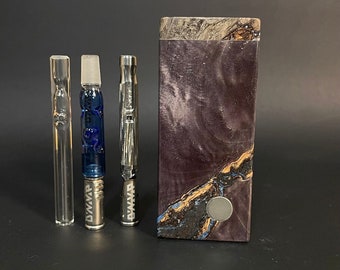 Galaxy Burl FutoStash Z #4086 - Stabilized Burl & Resin - DynaVap - Simrell - Stash Box