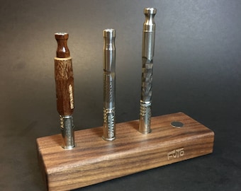 Soporte magnético Futo - Nogal - Admite 4 vaporizadores - Soporte DynaVap - Soporte magnético de escritorio