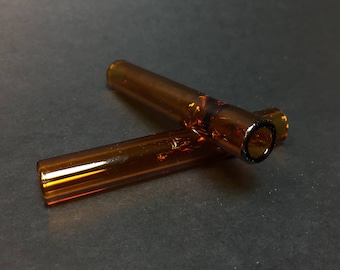 Amber - (3 Pack) - 12mm Glass One Hitters - Glass Pipe