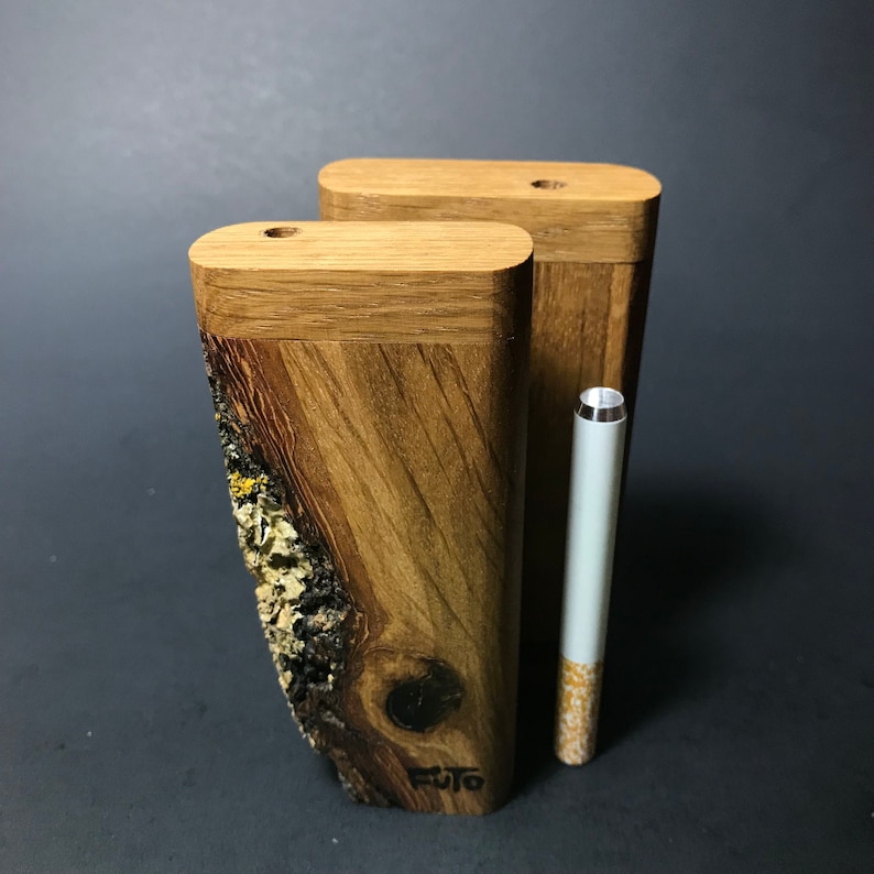 Futo M Live Edge Oak Dugout One Hitter Box Made in Etsy