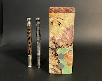 Galaxy Burl FutoStash ZXL G2 #4108 - Stabilized Burl & Resin - Double Vaporizer Storage - DynaVap - Simrell - Madheaters Stash Box