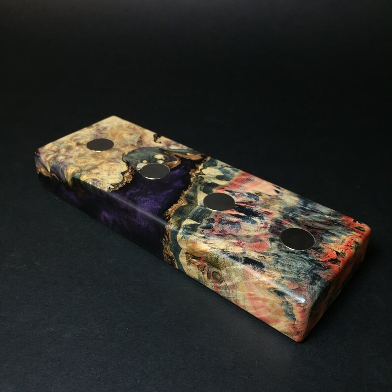 Desktop Magnetic Display Stand DynaVap Stand Futo Galaxy Burl Magnet Stand #1453 Stabilized Boxelder Burl