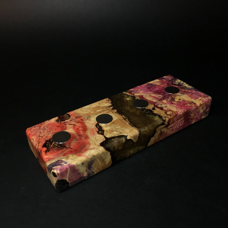 Futo Galaxy Burl Magnet Stand #1449 Desktop Magnetic Display Stand Stabilized Boxelder Burl DynaVap Stand