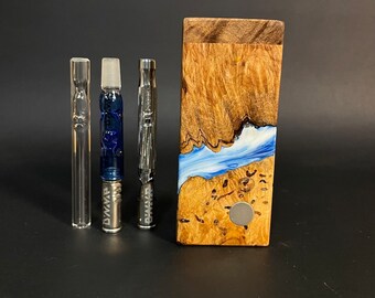 Galaxy Burl FutoStash Z #4084 - Stabilized Burl & Resin - DynaVap - Simrell - Stash Box