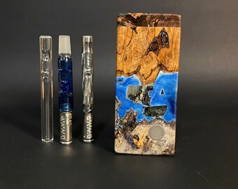 Galaxy Burl FutoStash Z #4083 - Stabilized Burl & Resin - DynaVap - Simrell - Stash Box