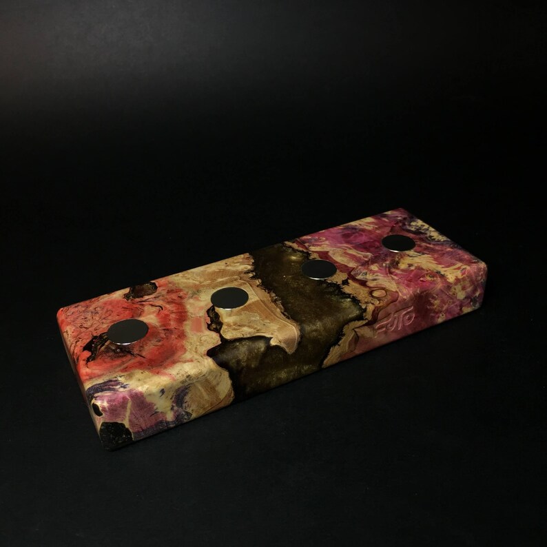 Futo Galaxy Burl Magnet Stand #1449 Desktop Magnetic Display Stand Stabilized Boxelder Burl DynaVap Stand