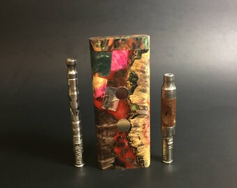 Galaxy Burl FutoStash XL G2 #3398 - Stabilized Boxelder Burl - Stores 2 Vaporizers - DynaVap Stash