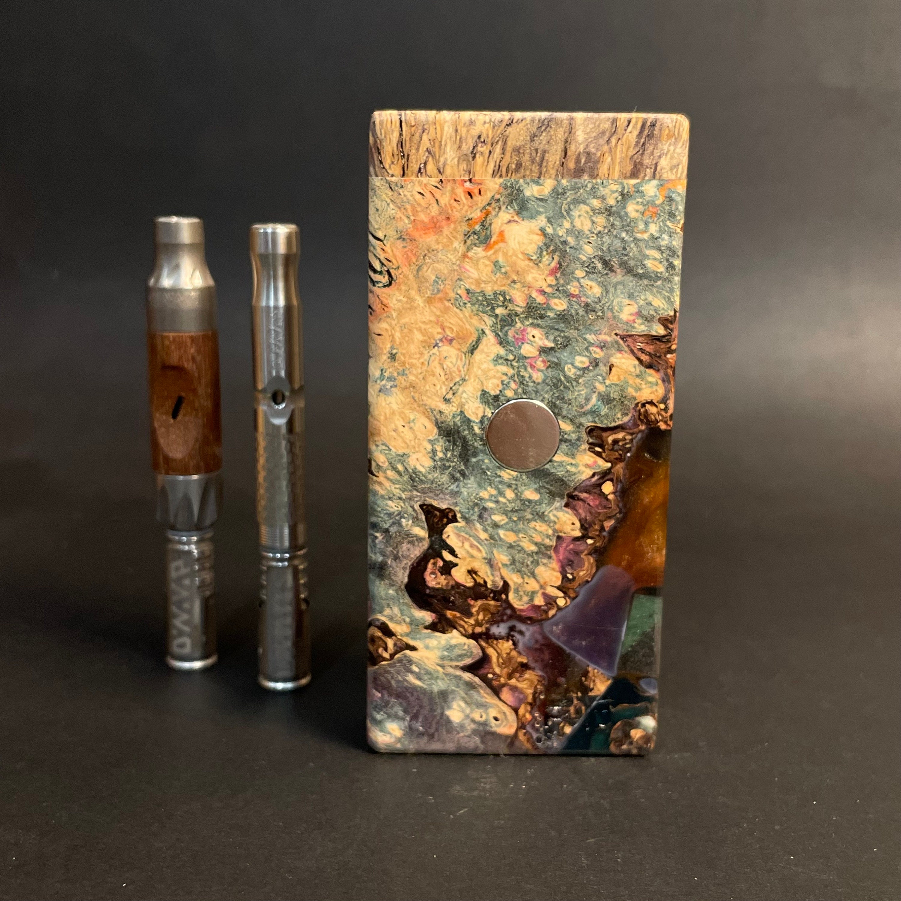 Galaxy Burl FutoStash R #3972- Stabilized Burl & Resin - DynaVap Stash