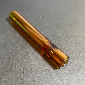 Amber - Large 12mm Glass One Hitter - Glass Pipe