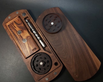 Walnut VapeStation - Desktop or Travel Case Designed for DynaVap Accessories