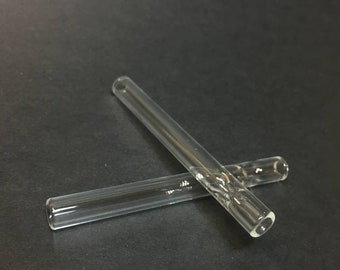 Clear Glass One Hitters - (3 Pack) - 9mm - Clear Borosilicate - Glass Pipe - Free Shipping