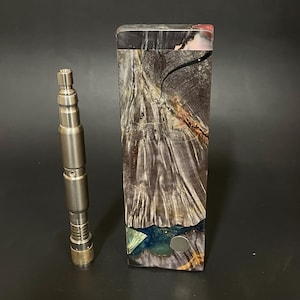Galaxy Burl FutoStash XXL #4214 - Stabilized Burl & Resin - BFG Dani - Vestratto Anvil - DynaVap BB9 - Stash Box
