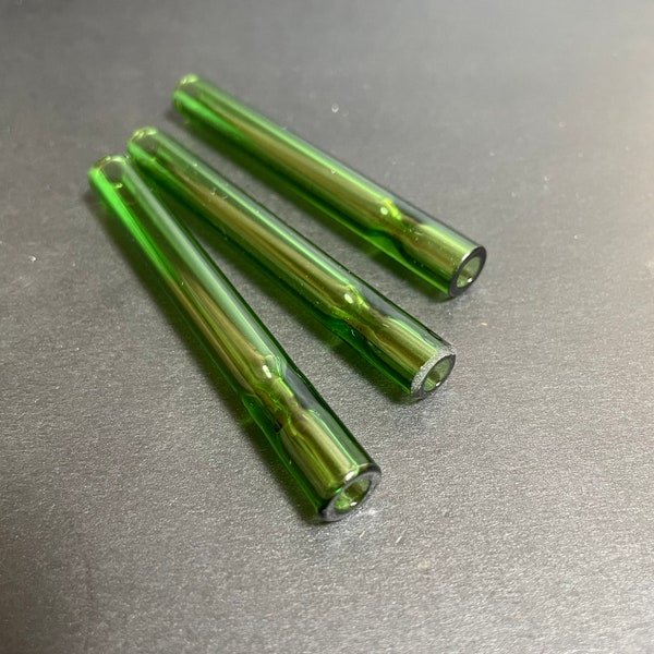 Forest Green - 3 Pack - Medium 9mm Glass One Hitters - Glass Pipes - Free Shipping