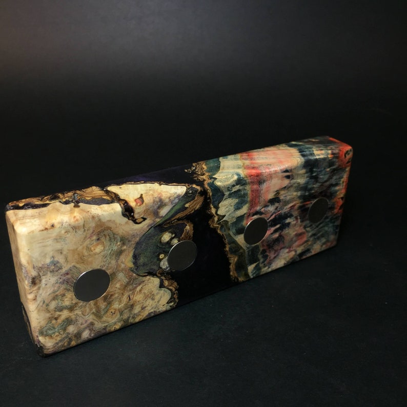 Desktop Magnetic Display Stand DynaVap Stand Futo Galaxy Burl Magnet Stand #1453 Stabilized Boxelder Burl