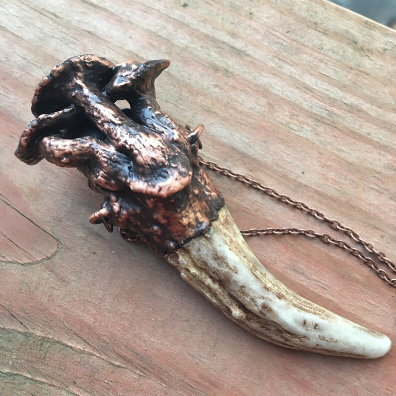 Mushroom zebra jasper necklace