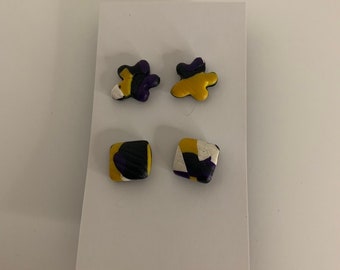 Polymer Clay Earrings Nonbinary Pride