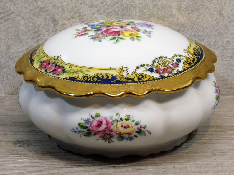IMPERIA/IMPERIAL LIMOGES Trinket Box Porcelain With 22K Etsy