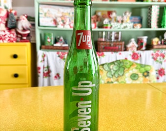 ヴィンテージ 7UP ボトル 10 オンス コレクタブル レトロ グリーン