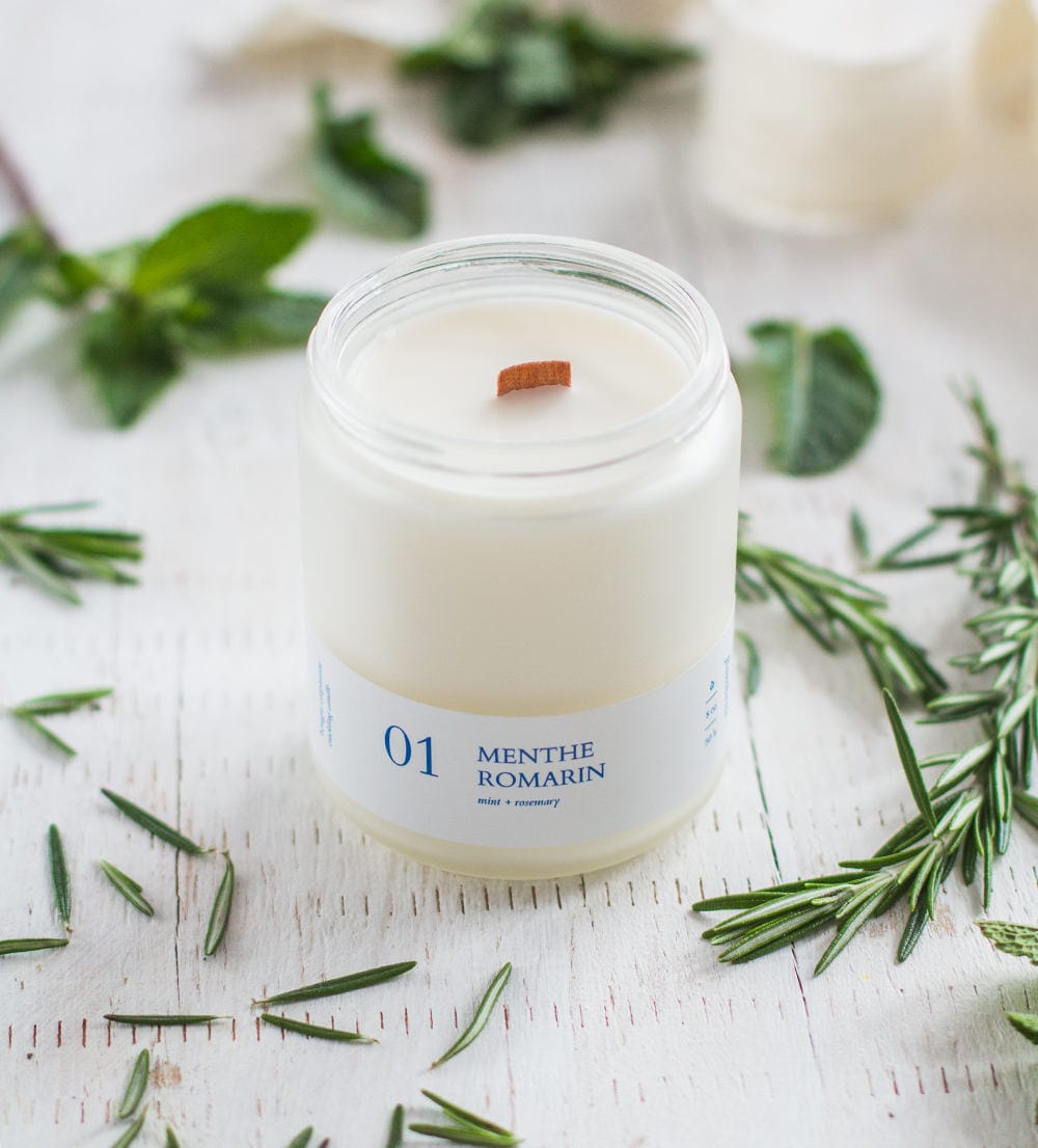01/Bougie Menthe + Romarin
