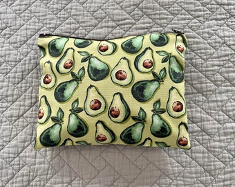 Natural Avocado Pattern Canvas Change Coin Purse Retro Money Bag with Zip Natural Avocado Pattern Canvas Change Coin Purse Retro Money Bag with Zip