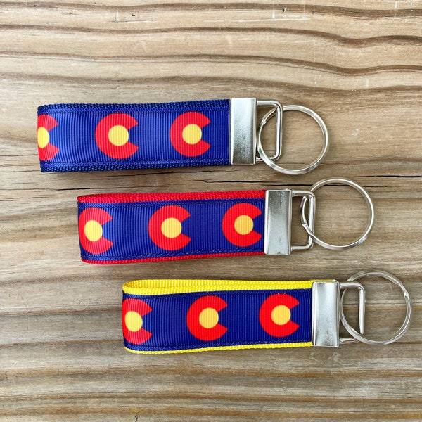 Colorado Flag C Small  Keyfob , Colorado Flag Keychain, Colorado Gift, Gender Neutral Keychain, Colorado Wedding Party Gift