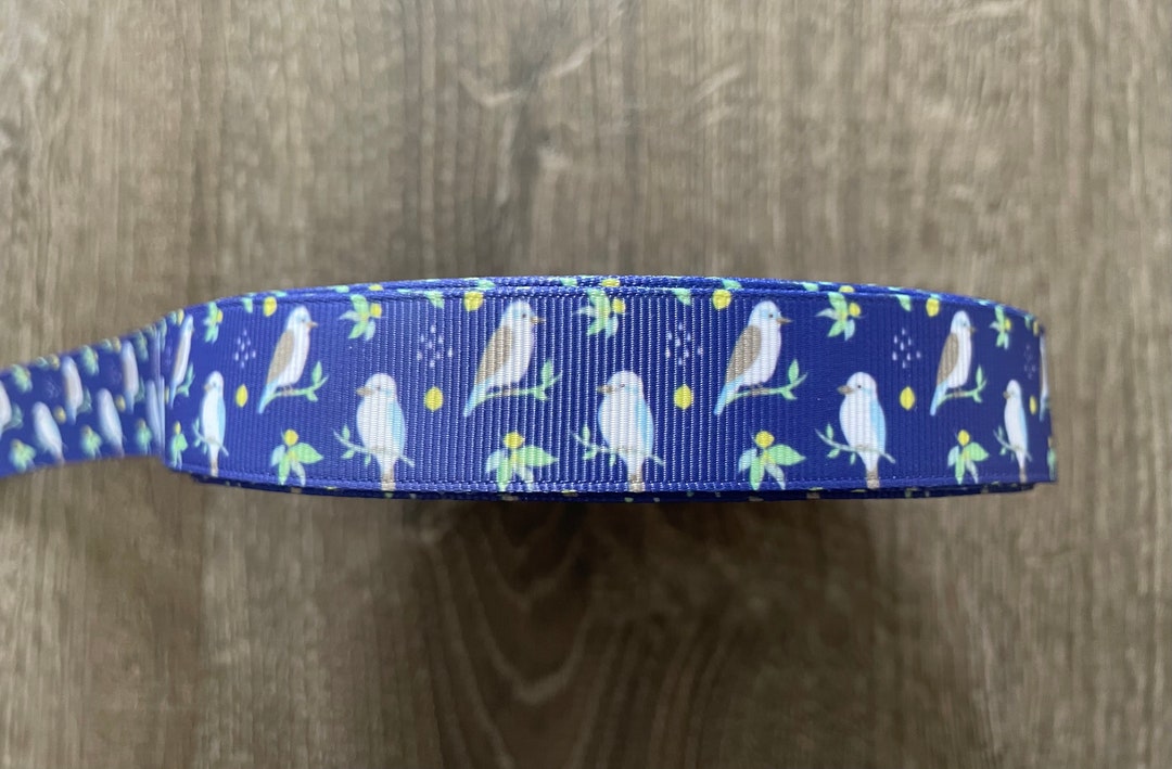 Bird 7/8 Grosgrain Ribbon Bluebird Ribbon Bird Crafts Etsy