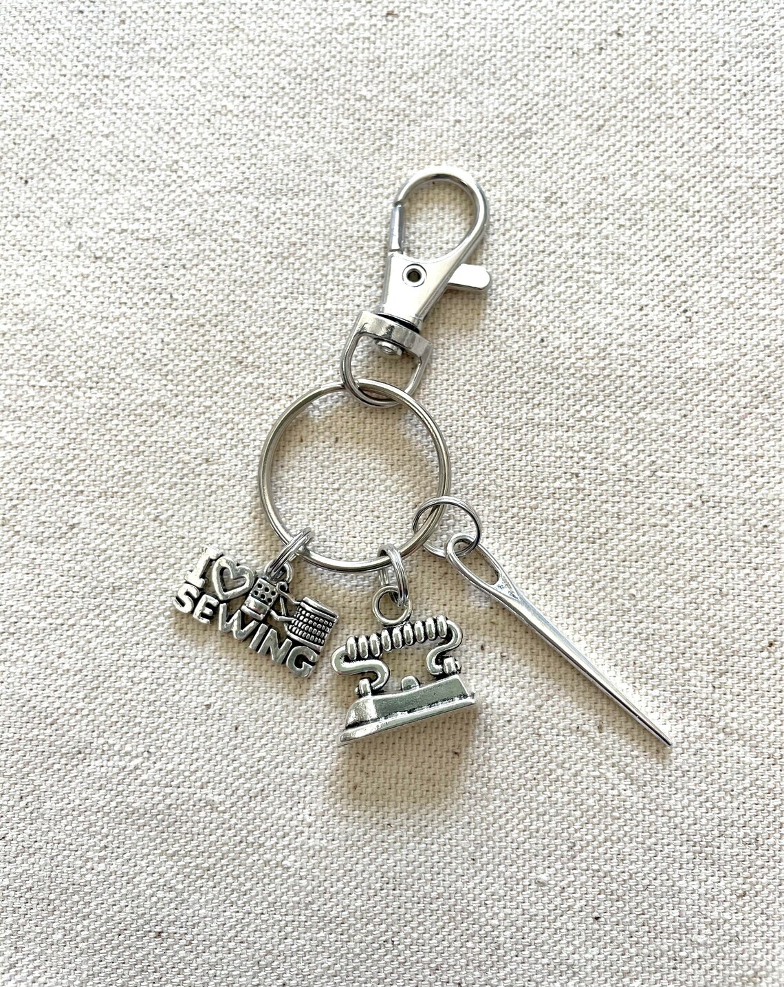 Sewing Charms Love Sewing Keychain Quilter Keychain Sewing Etsy