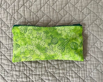 Cactus Midsize  Zipper Pouch, Pencil Pouch, Cacti Gift, Thank You Gift,  Makeup Pouch, Accessory Bag