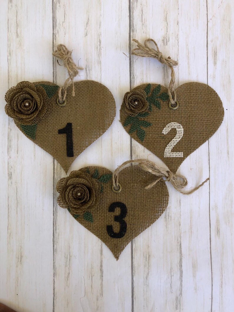 Burlap table numbers weddings table numbers burlap Etsy