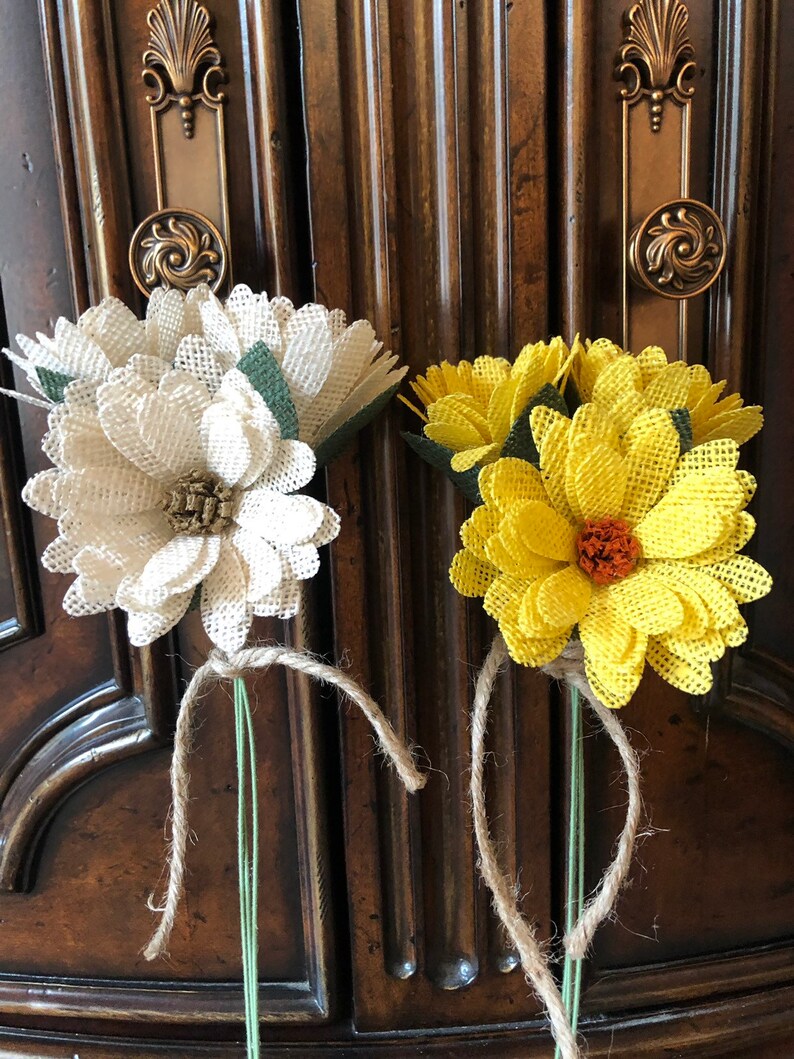 3 1/2 Burlap Gerbera Daisy Flowers Burlap Rose Vintage Etsy