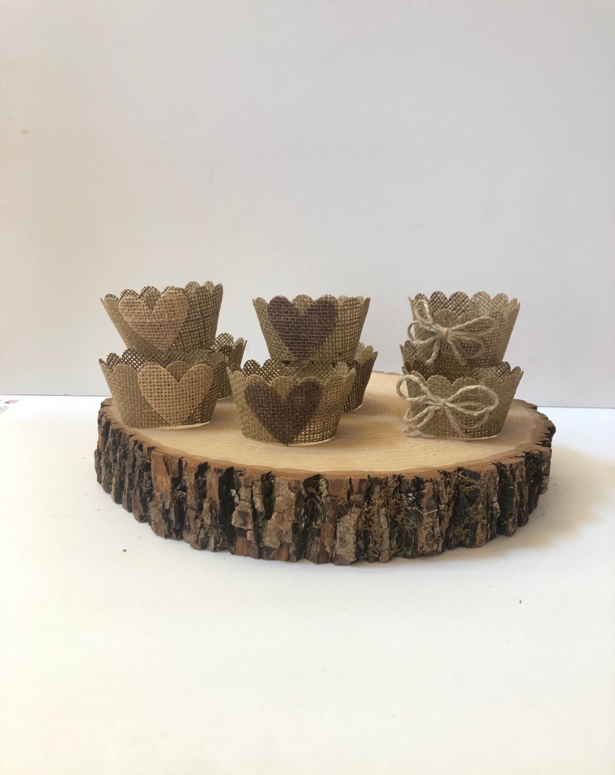 Burlap Cupcake Wrappers Rustic Cupcake Wrappers Wedding Etsy