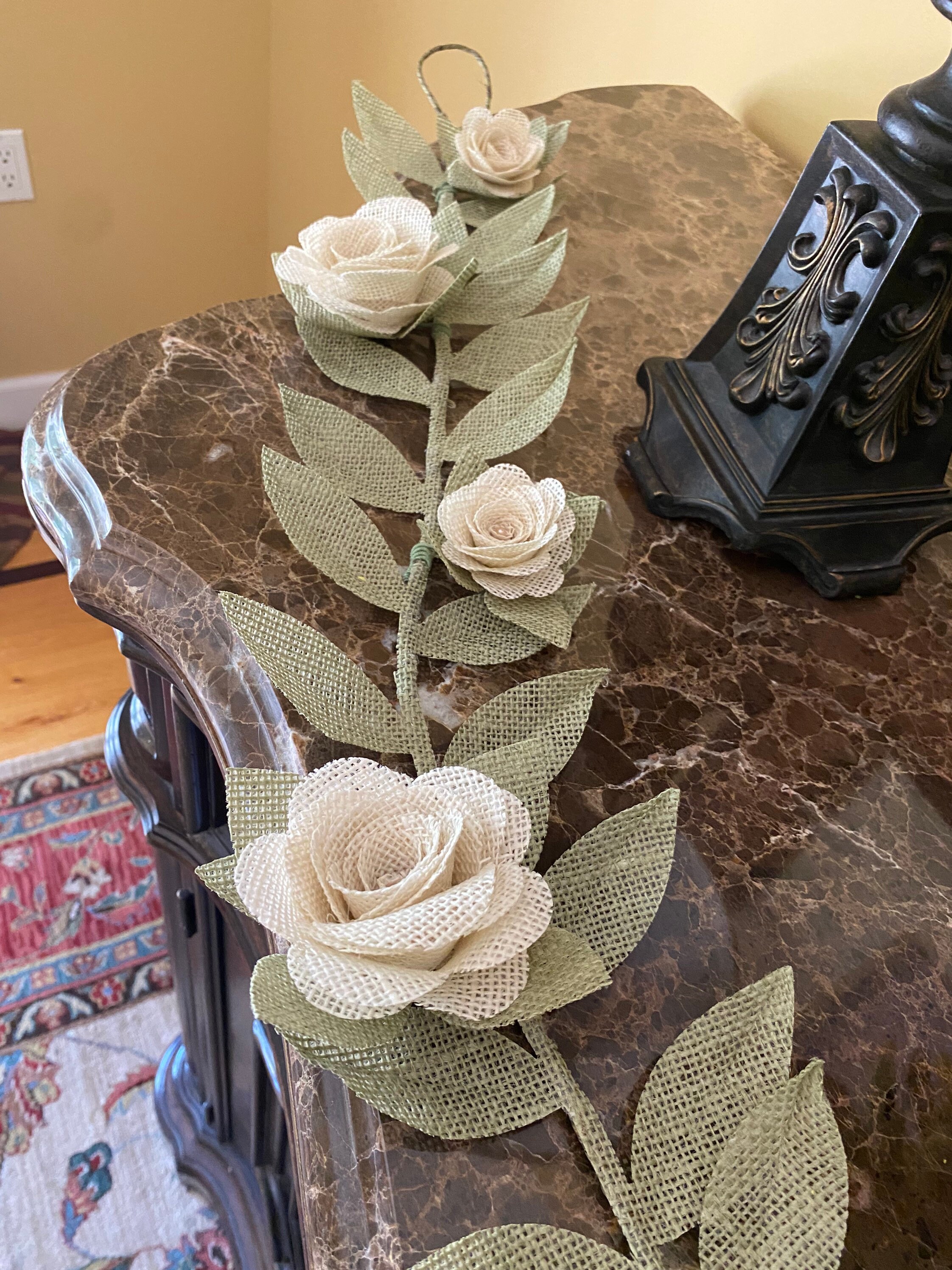 46 Ivory burlap garland ivory flower Garland burlap floral Etsy