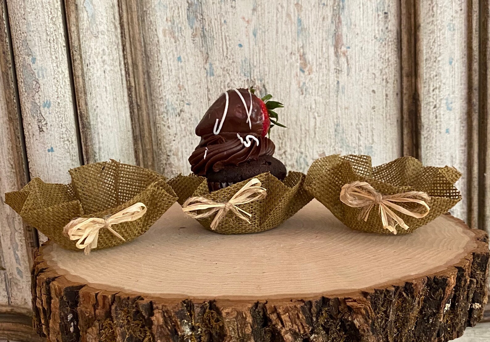 Burlap cupcake wrappers rustic cupcake wrappers wedding Etsy