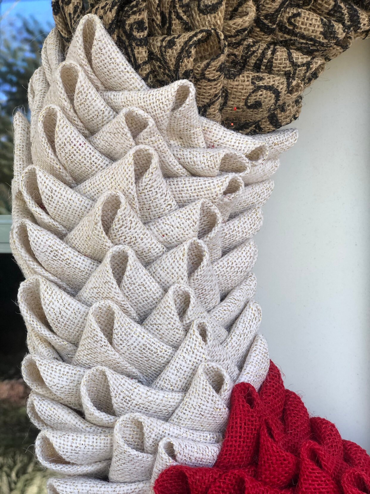 Red and White Burlap Roses Wreath Summer Spring Wreathspetal - Etsy