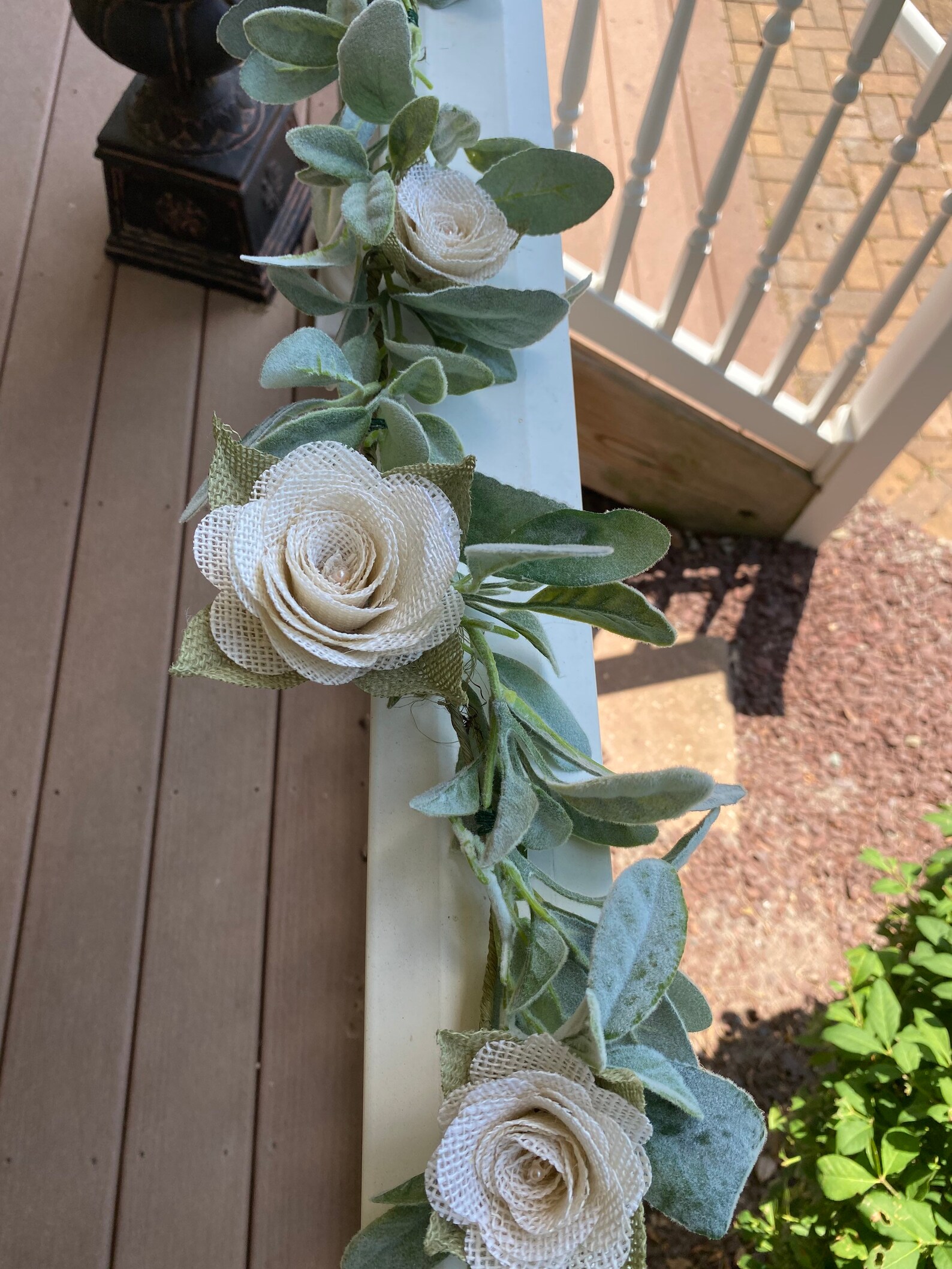 72 Lamb Ear Garland Lamb Ears and Burlap flower Garland Etsy