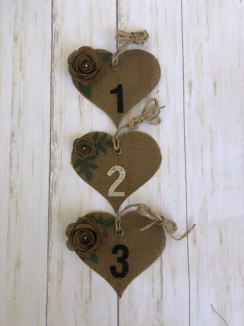Burlap table numbers weddings table numbers burlap Etsy