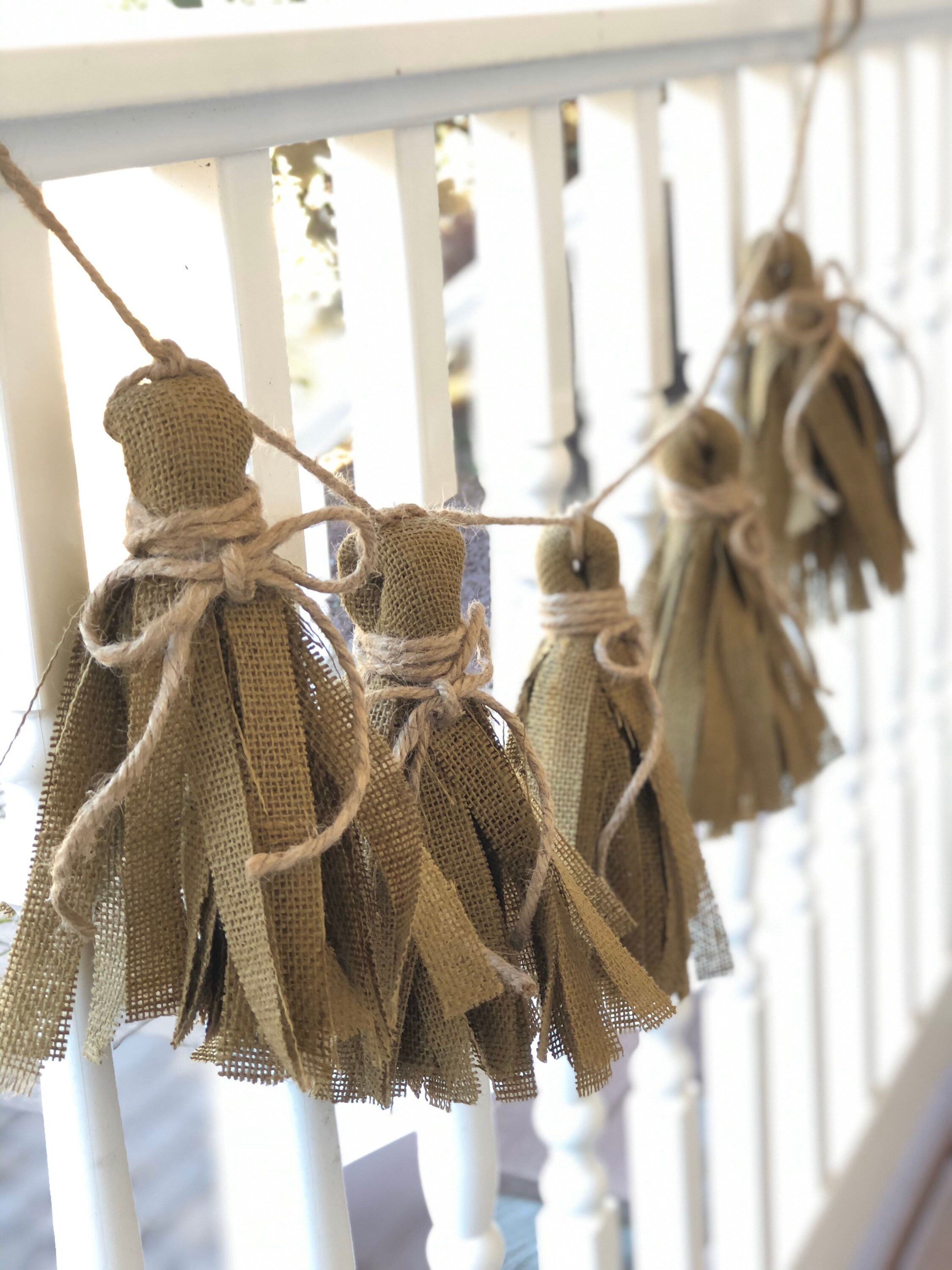 Burlap Tassel Garland Burlap Tassels Neutral Rustic Wedding Etsy