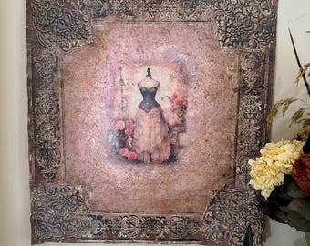 25” x 26” Fabric wall tapestry Textured art wall, art decor, vintage rustic tapestry wall covering luxury tapestry handmade farmhouse.