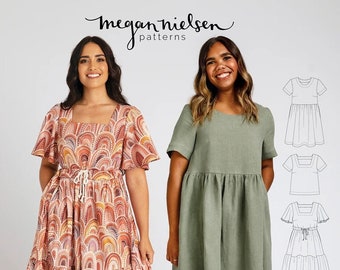 Megan Nielsen, Protea Dress and Top PATTERN, Capsule Wardrobe, PAPER Garment Pattern, size 0 - 20, Indie Sewing Pattern, advanced beginner