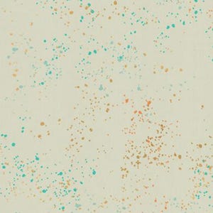 Ruby Star Society, Speckled in Shell, Gold Metallic, by Rashida Coleman Hale, Sold in HALF Yard Increments