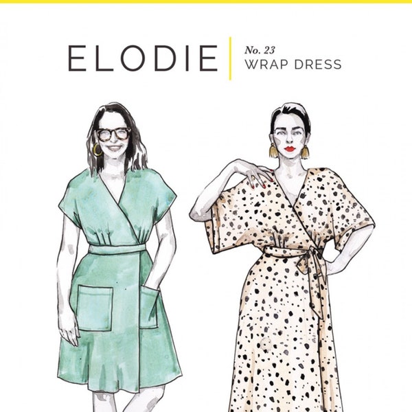 Elodie, Closet Core Patterns, Wrap Dress Pattern, #23, Casual Dress, Great for Cotton Shirting or Rayon, PAPER PATTERN ONLY