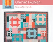 Churning Fourteen, Hunter 39 s Design Studio, QUILT PATTERN ONLY, Modern Quilt Pattern, Fat Quarter Friendly Quilt Pattern