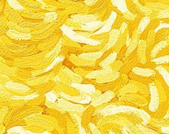 Brushstroke in Yellow, Starry Night Collection, Northcott Fabrics, Sold by the HALF Yard