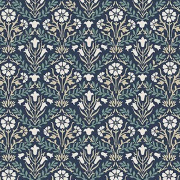 NEW!! William Morris, Buttermere, Bellflowers in Navy, Morris & Co., Free Spirit, Sold by the HALF Yard